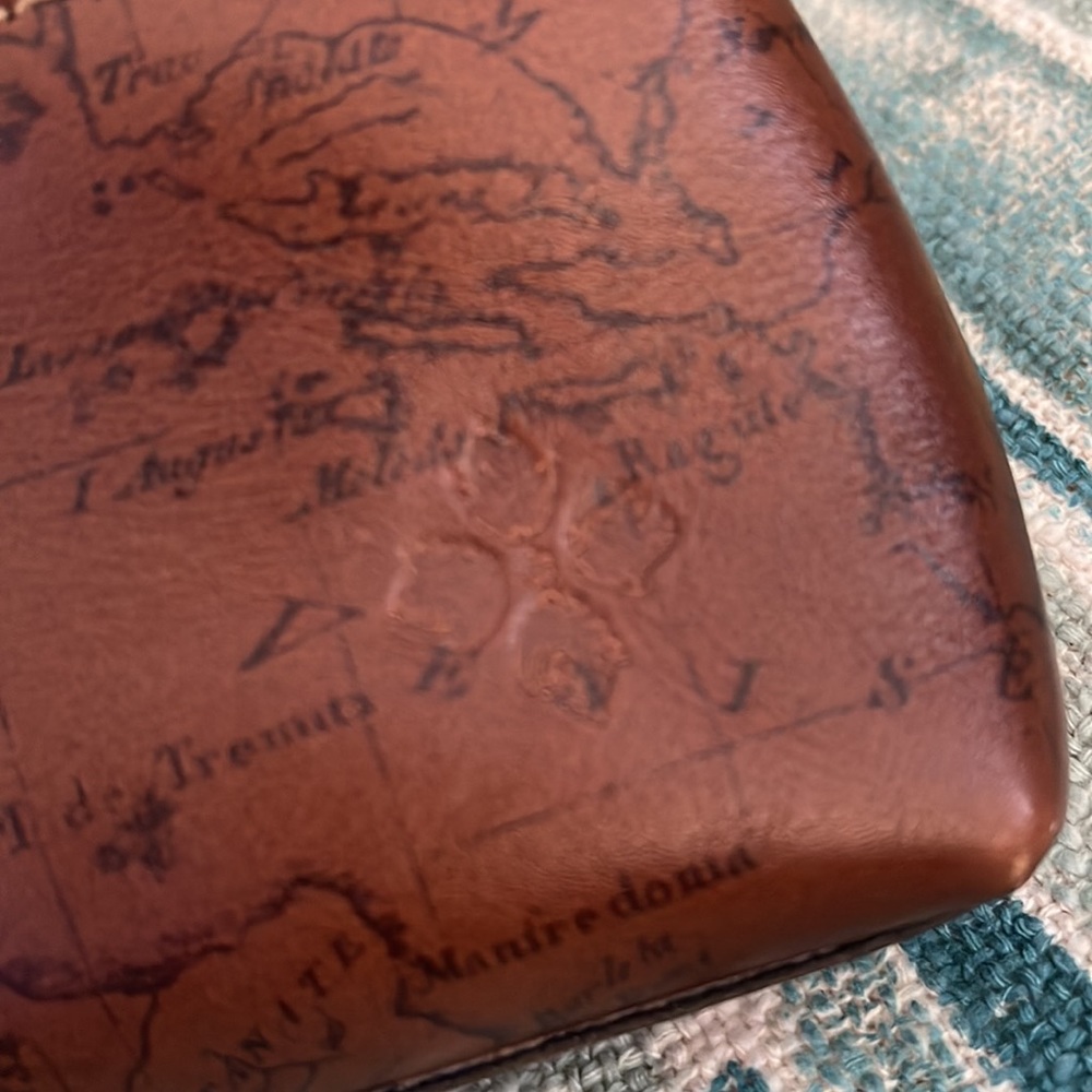 Patricia Nash Brown Leather Map Crossbody Bag - Picture 14 of 16